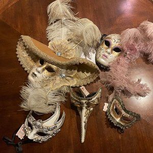 La Maschera Del Galeone feathered and hand-painted masks